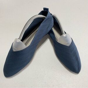 Breathable Mesh Slip On Lightweight and Comfortable Flat Shoes Blue size 10.5